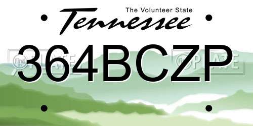 364BCZP Tennessee License Plate