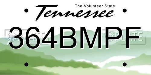364BMPF Tennessee License Plate