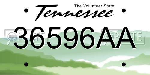 36596AA Tennessee License Plate