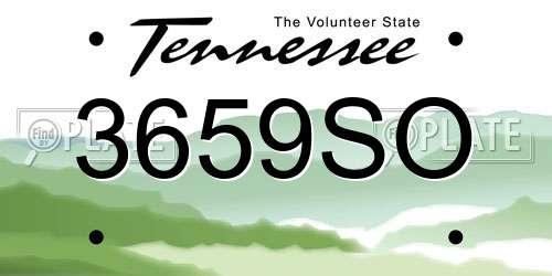 3659SO Tennessee License Plate