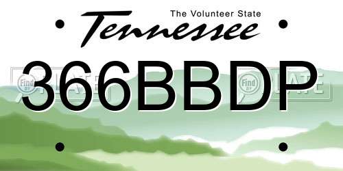 366BBDP Tennessee License Plate