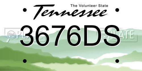 3676DS Tennessee License Plate