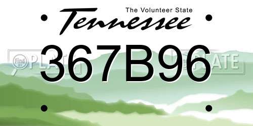 367B96 Tennessee License Plate