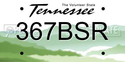 367BSR Tennessee License Plate