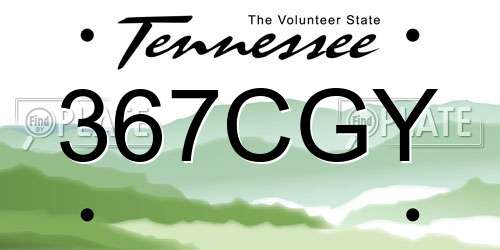 367CGY Tennessee License Plate