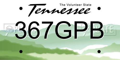 367GPB Tennessee License Plate