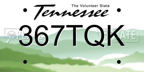 367TQK Tennessee License Plate