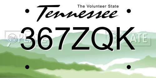 367ZQK Tennessee License Plate