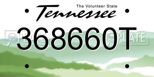 368660T Tennessee License Plate