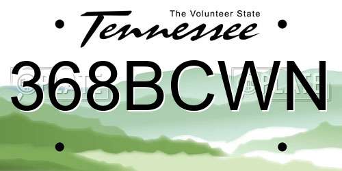 368BCWN Tennessee License Plate