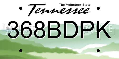 368BDPK Tennessee License Plate