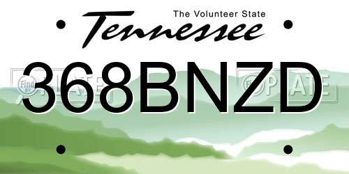 368BNZD Tennessee License Plate