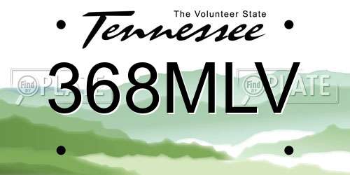 368MLV Tennessee License Plate