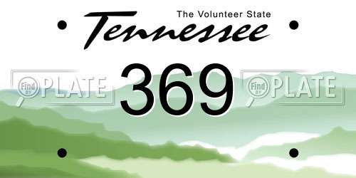 369 Tennessee License Plate