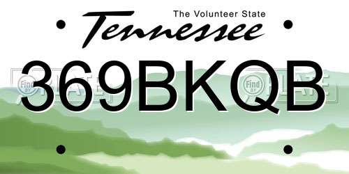 369BKQB Tennessee License Plate