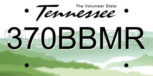 370BBMR Tennessee License Plate