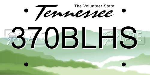 370BLHS Tennessee License Plate