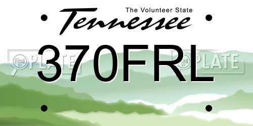 370FRL Tennessee License Plate