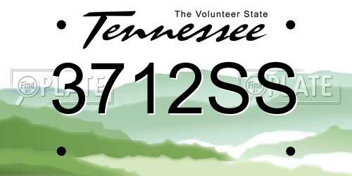 3712SS Tennessee License Plate