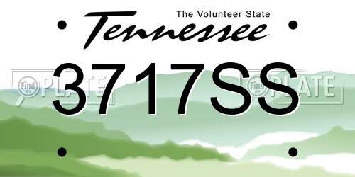 3717SS Tennessee License Plate