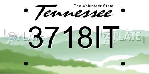 3718IT Tennessee License Plate