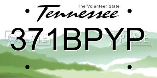 371BPYP Tennessee License Plate