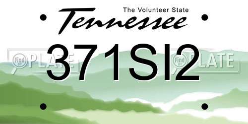 371SI2 Tennessee License Plate