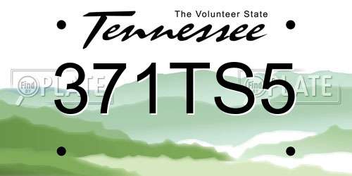 371TS5 Tennessee License Plate