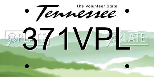 371VPL Tennessee License Plate