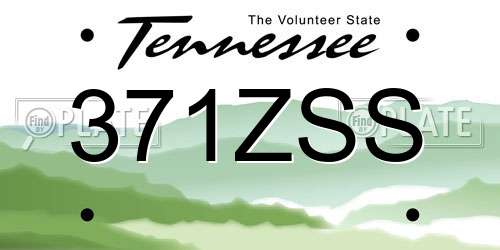 371ZSS Tennessee License Plate
