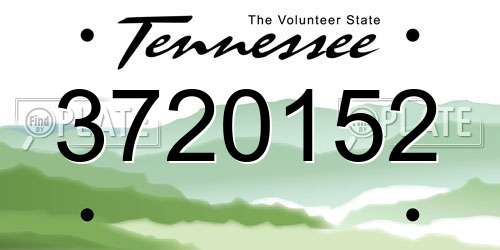 3720152 Tennessee License Plate