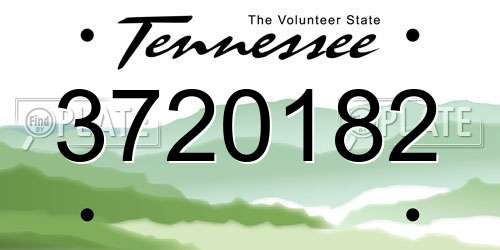 3720182 Tennessee License Plate