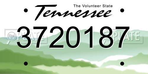 3720187 Tennessee License Plate