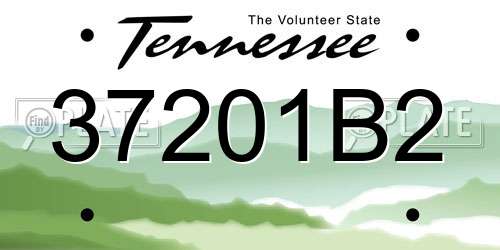 37201B2 Tennessee License Plate