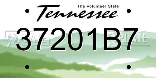 37201B7 Tennessee License Plate