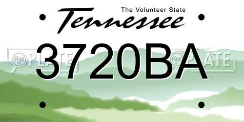 3720BA Tennessee License Plate