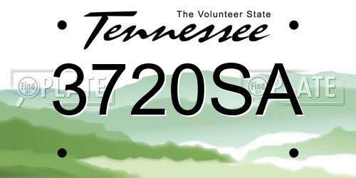 3720SA Tennessee License Plate