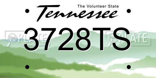 3728TS Tennessee License Plate