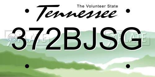 372BJSG Tennessee License Plate