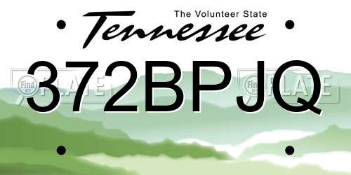 372BPJQ Tennessee License Plate
