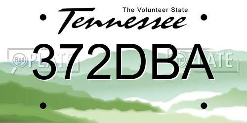 372DBA Tennessee License Plate