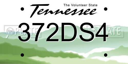 372DS4 Tennessee License Plate