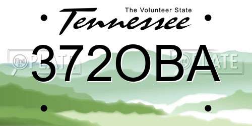 372OBA Tennessee License Plate