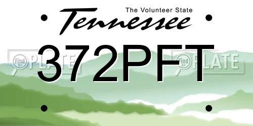 372PFT Tennessee License Plate