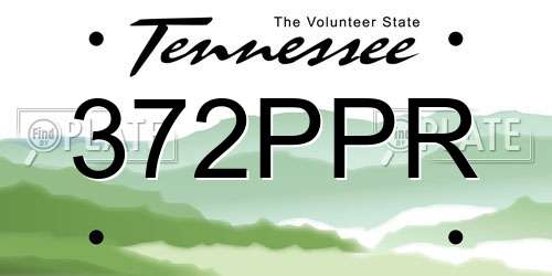 372PPR Tennessee License Plate