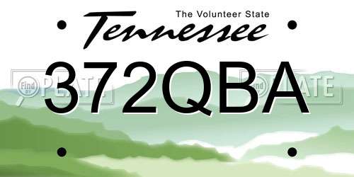 372QBA Tennessee License Plate