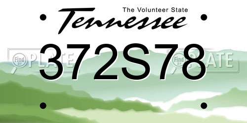 372S78 Tennessee License Plate