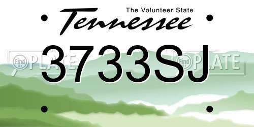 3733SJ Tennessee License Plate