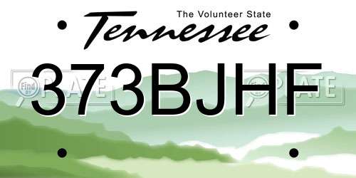 373BJHF Tennessee License Plate