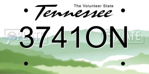 3741ON Tennessee License Plate